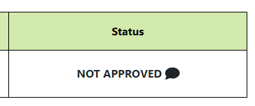 Status of a Completed Request with Note Bubble