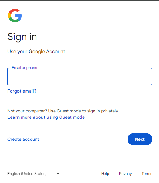 Signing in with Google. 